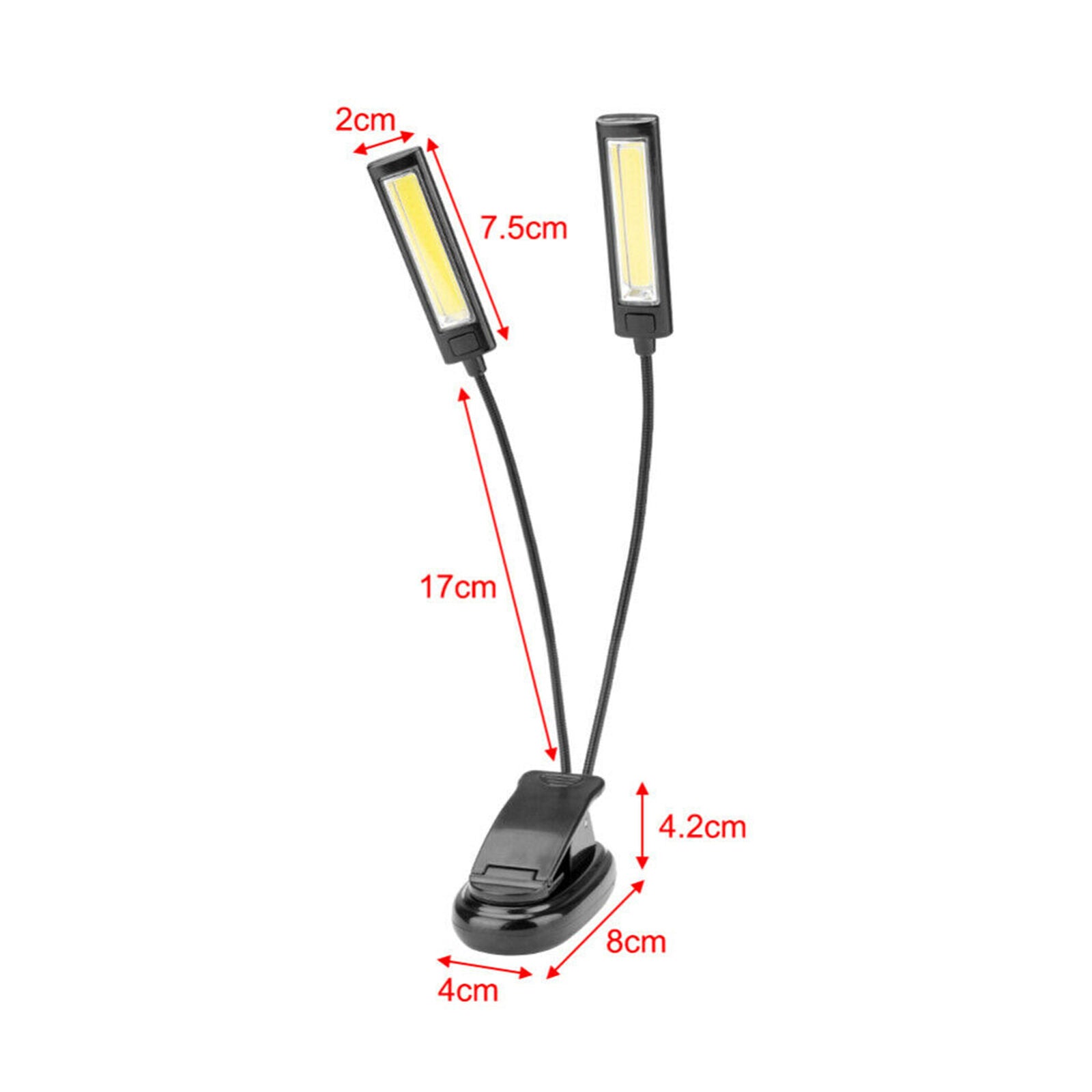 USB COB Flexible Reading LED Light Clip-on Beside Bed Desk Table Lamp Book Lamp