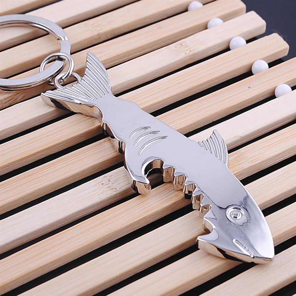 Hot Metal Big Shark Beer Bottle Opener Keychain Keyring Keyfob Creative Gi.l8