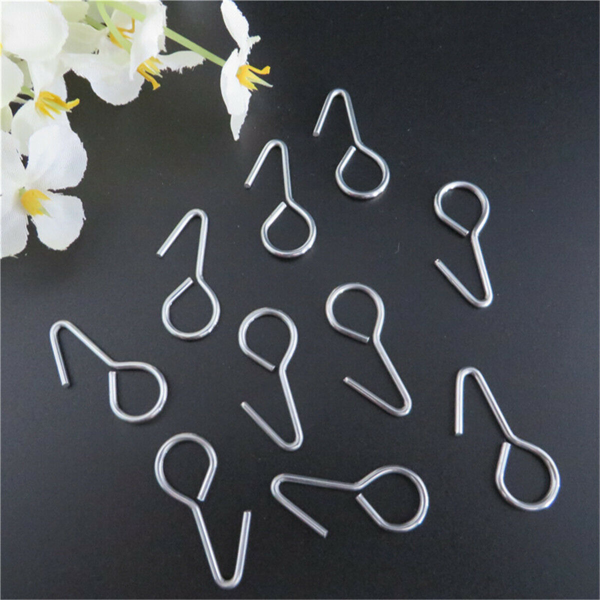 100X 1.5*28mm Metal Ring Tail S-Hooks For General Car Truck SUV Auto Seat Covers