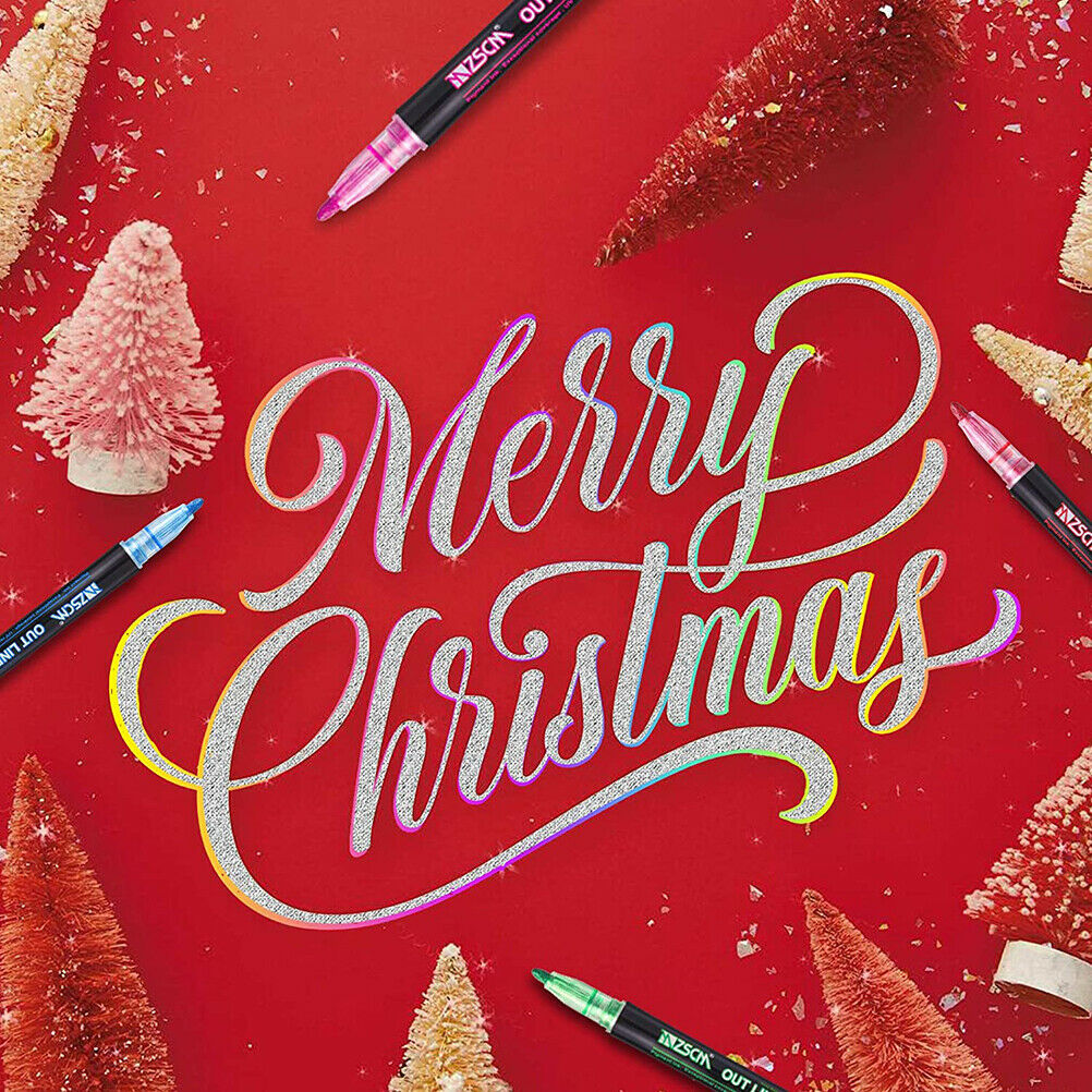 Marker Pens 12 Colors Double Line Marker Writing Drawing Highlighter Marker Pen