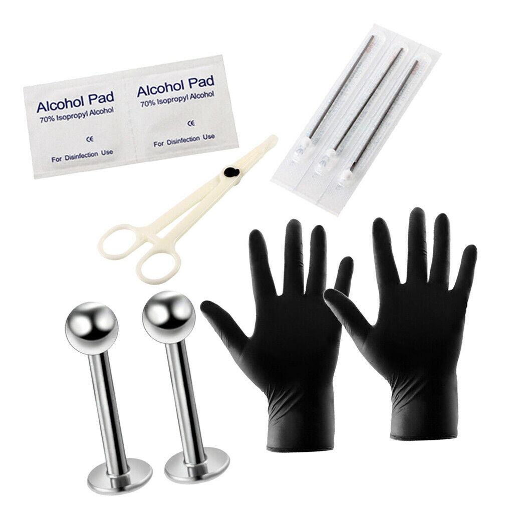 10pcs/Set Body Piercing Tool Kit Ear Nose Navel Nipple Needles Style 3