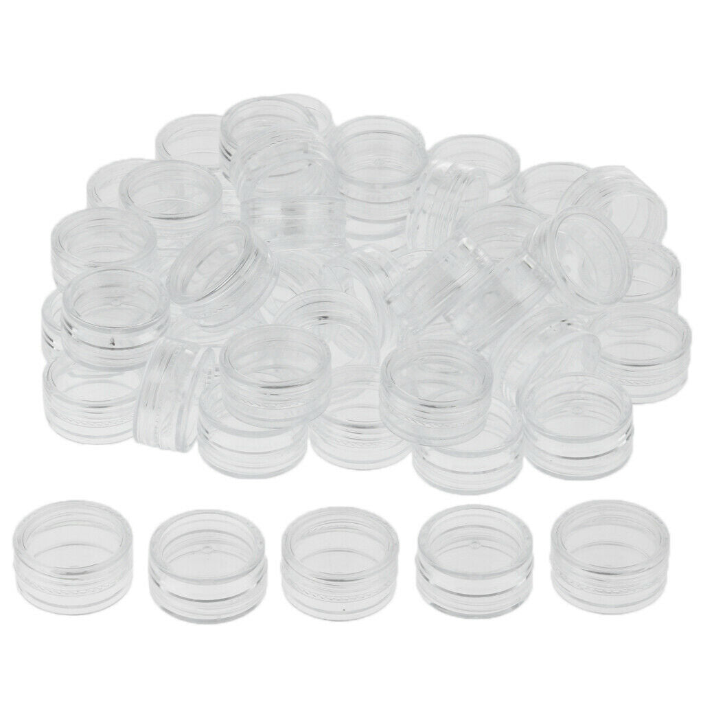 100x 3 Gram Jar Cosmetic Sample Container Round Pot Pink 3g for Make Up