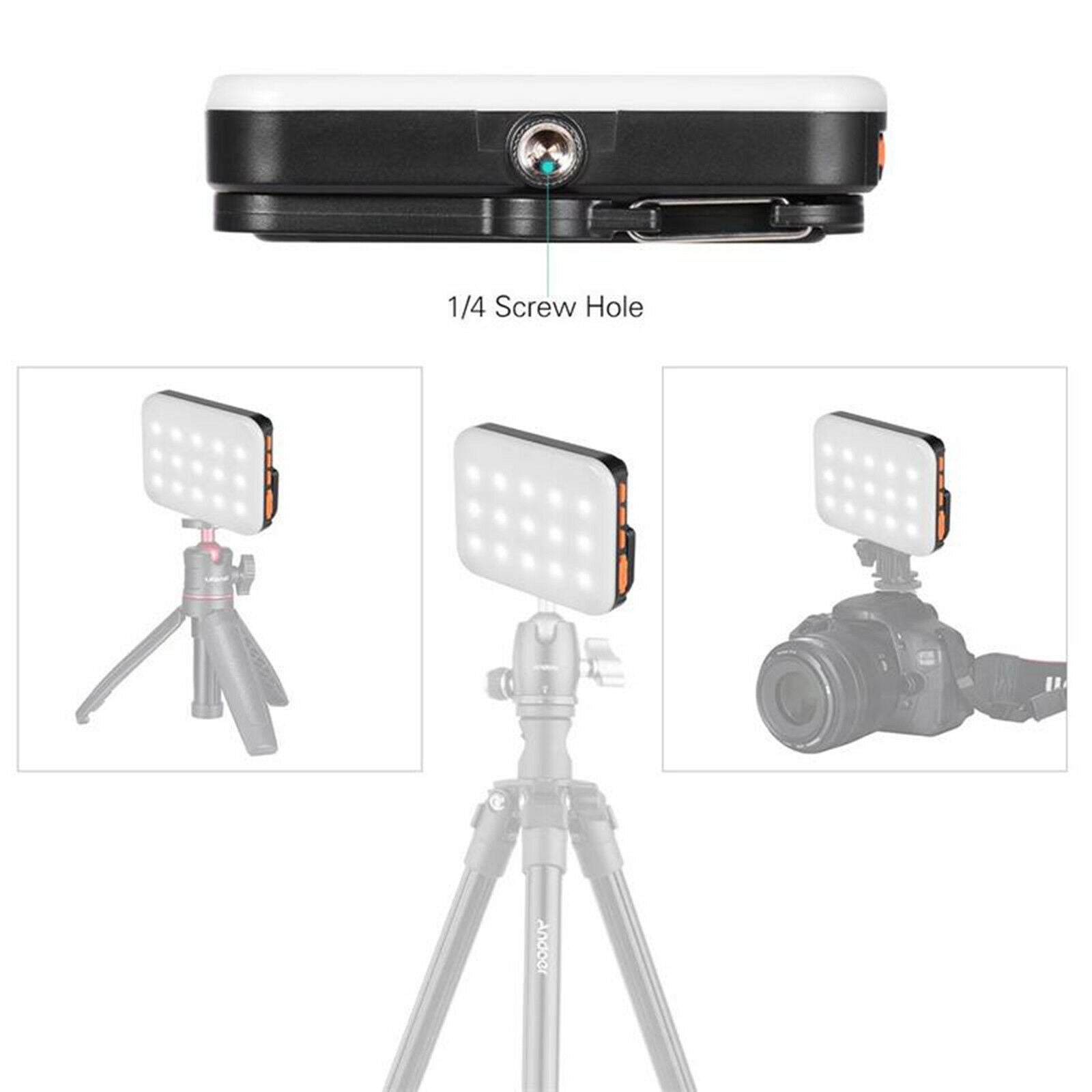 Mini RGB Camera Video Light LED Lamp 4500mAh Battery Adjustable for Vlog
