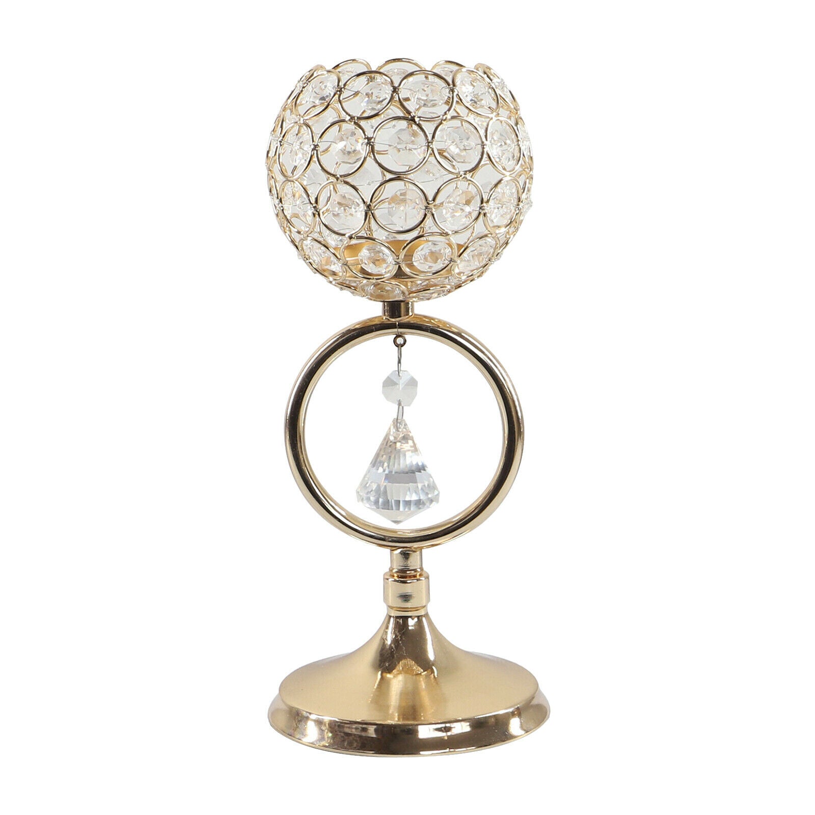 Modern Crystal Tea Light Candle Holder Pillar Candlestick for Home Decor