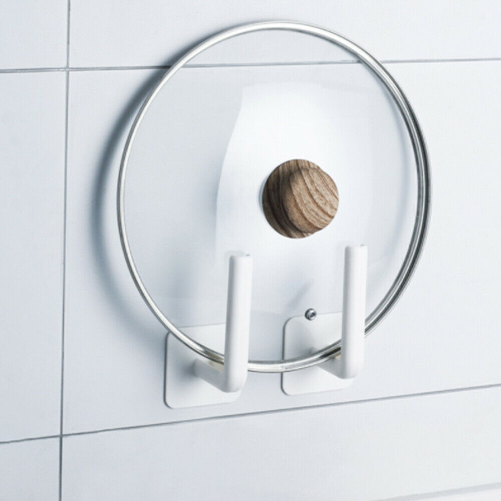 2Pcs Wall Mounted Board Pot Rack Wall Perforated Wrap Toilet Paper Towel Rack
