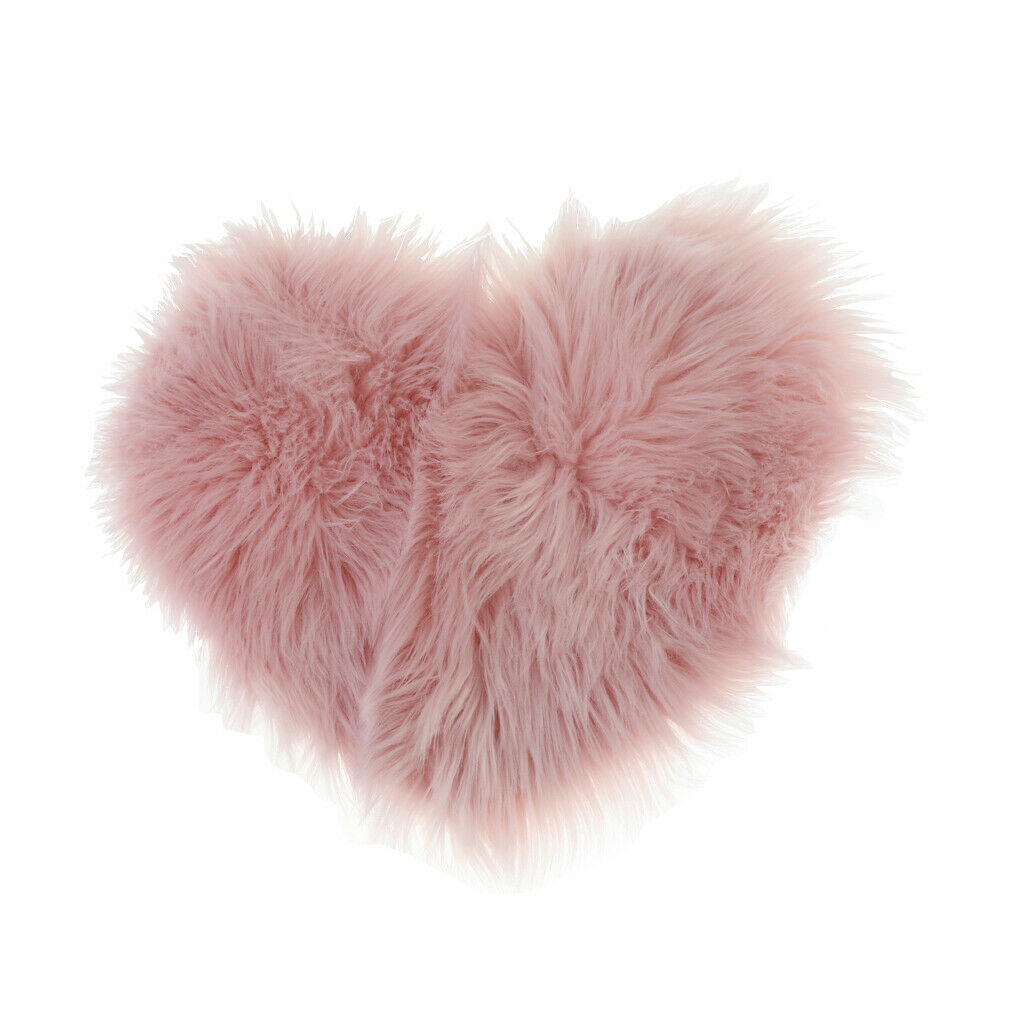 2x Heart Shaped Love Area Rug Fluffy Shaggy Carpet Mat for Bedroom 30x40cm