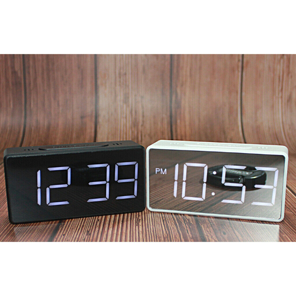 3 X Digital Alarm Clock, Temperature Detect, Wood Made Electric Clocks White