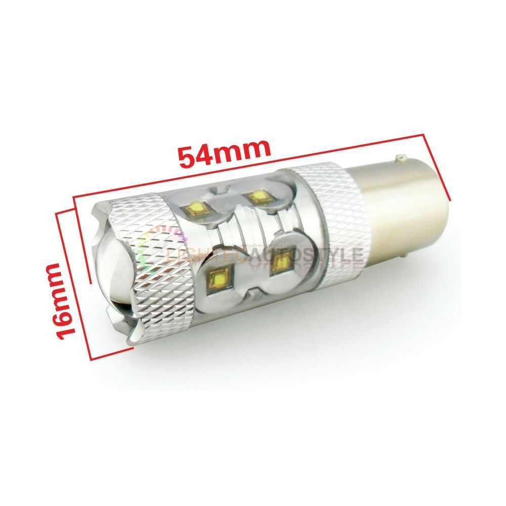 2x 50W PURE WHITE CREE LED PY21W 581 BAU15S CANBUS ERROR FREE DRL REVERSE LIGHT