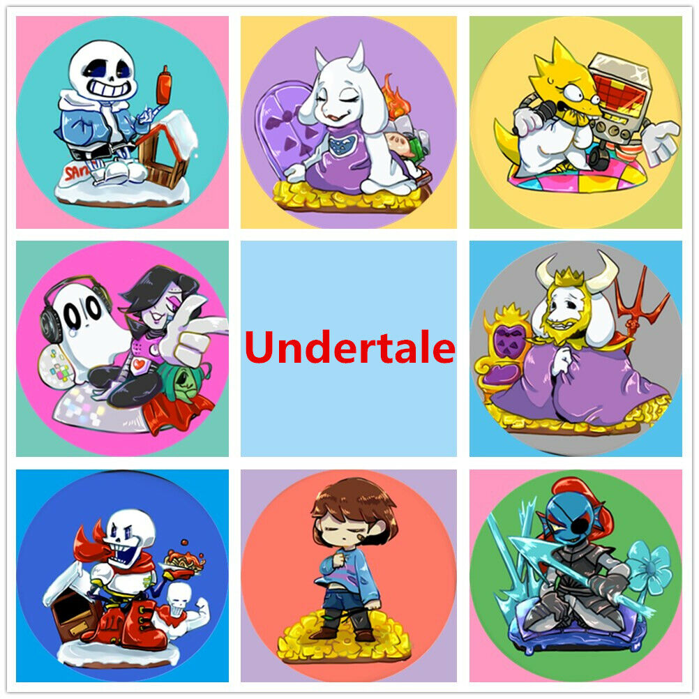Anime Undertale Badges 8 Pieces Pins Schoolbag 2.3"