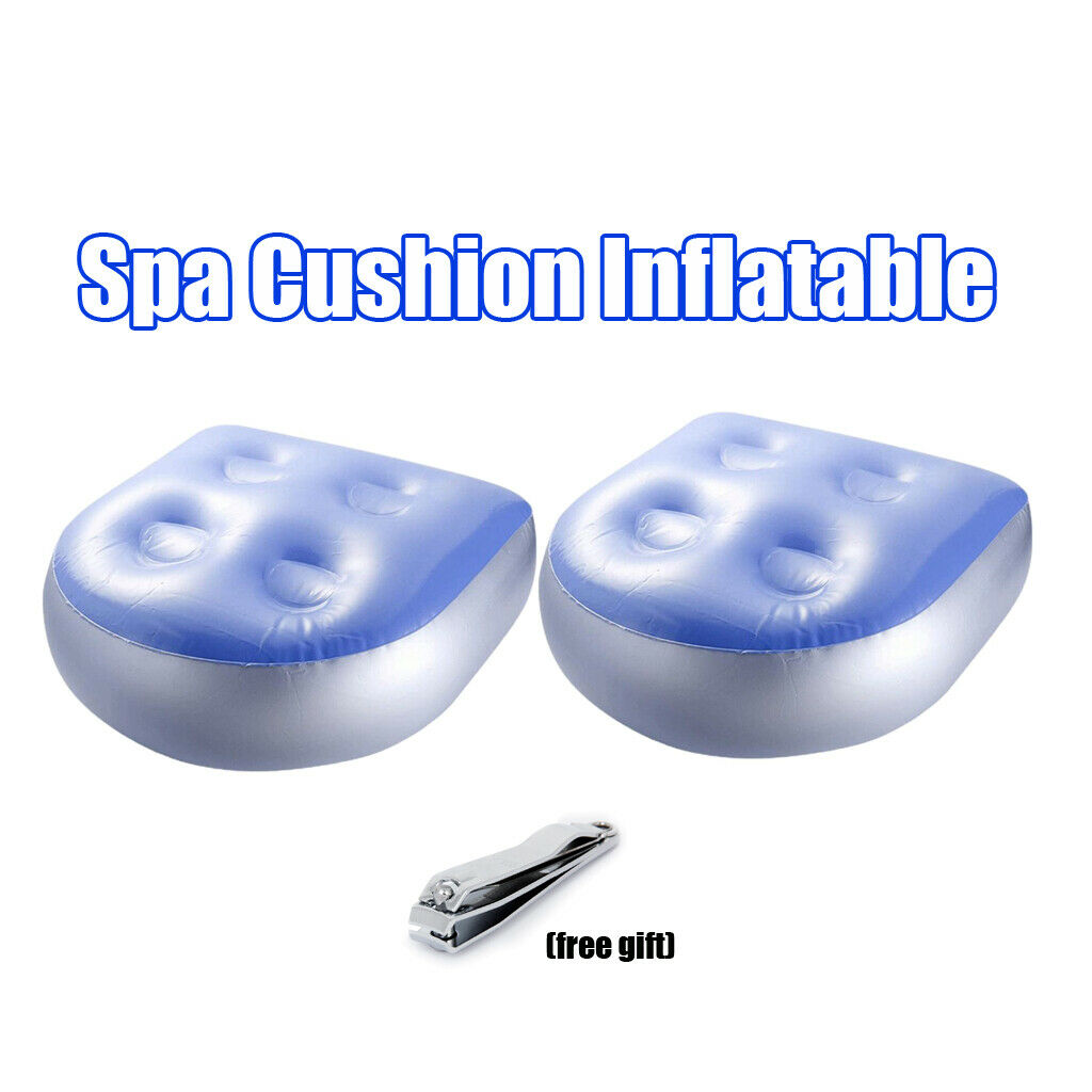 2Pcs Spa Cushion Inflatable Hot Tub Jacuzzi Soft Booster Seat Back Pad PVC