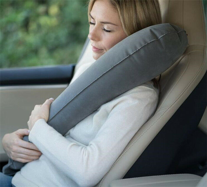 Grey Inflatable Travel Pillow Neck Pillow Adjustable Travel Accessories for Car