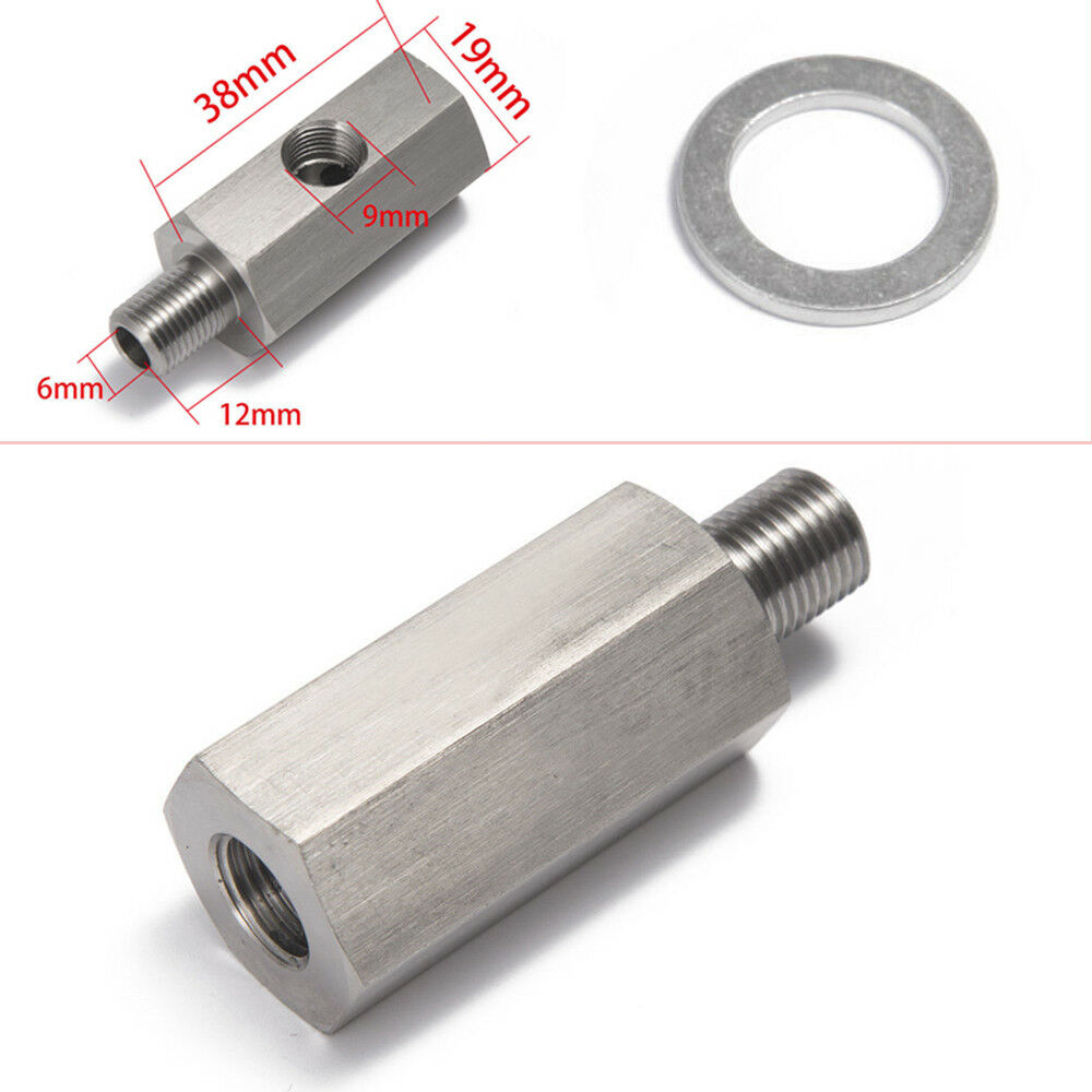 1/8'' NPT Oil Pressure Sensor Tee Adapter Fitting Turbo Supply Feed Line Gauge