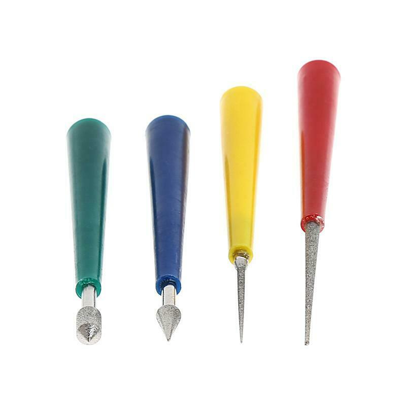 4Pcs Diamonte Coated Bead Reamer Set Beading Jewelry Repair Woodworking Tools