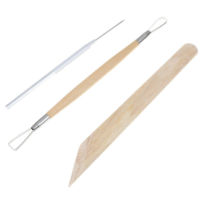8pcs Pottery Clay Tool Set Pottery Ceramics Molding Tools Wood Sponge Tool-P` TL