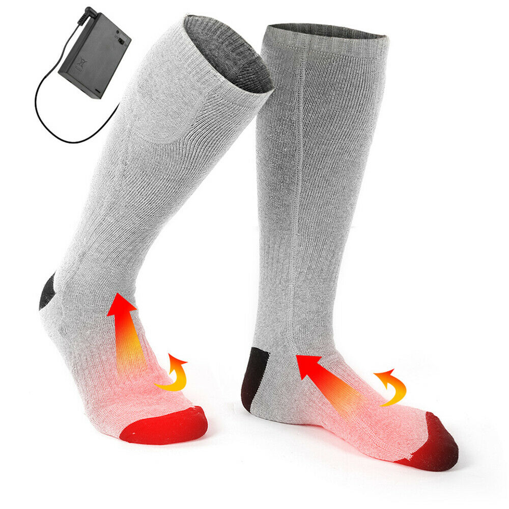 Battery Electric Heated Socks Feet Warmer Outdoor Warm Socks Winter Thermal NEW