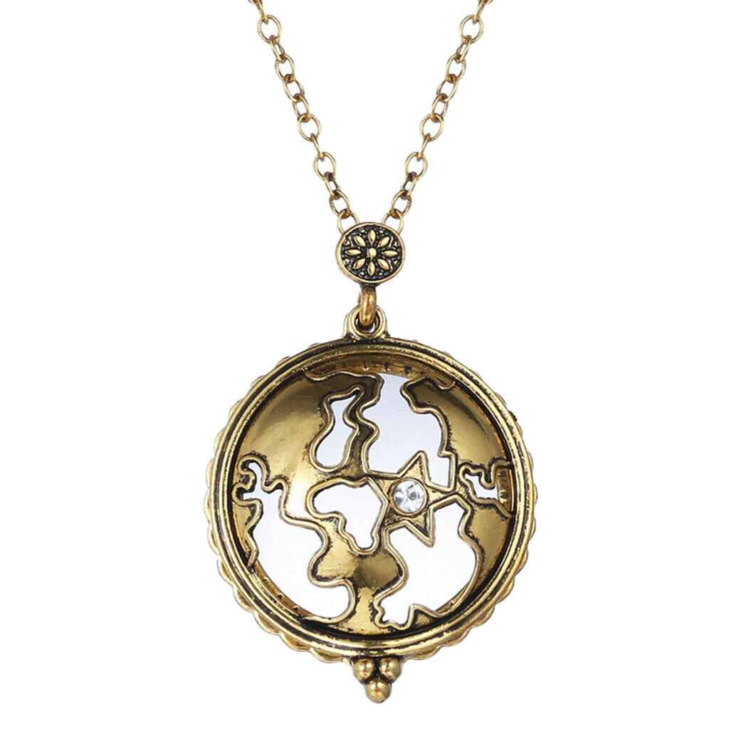 Magnifying Glass Locket Pendant Necklace Unisex Gothic Sweater Chain Jewelry