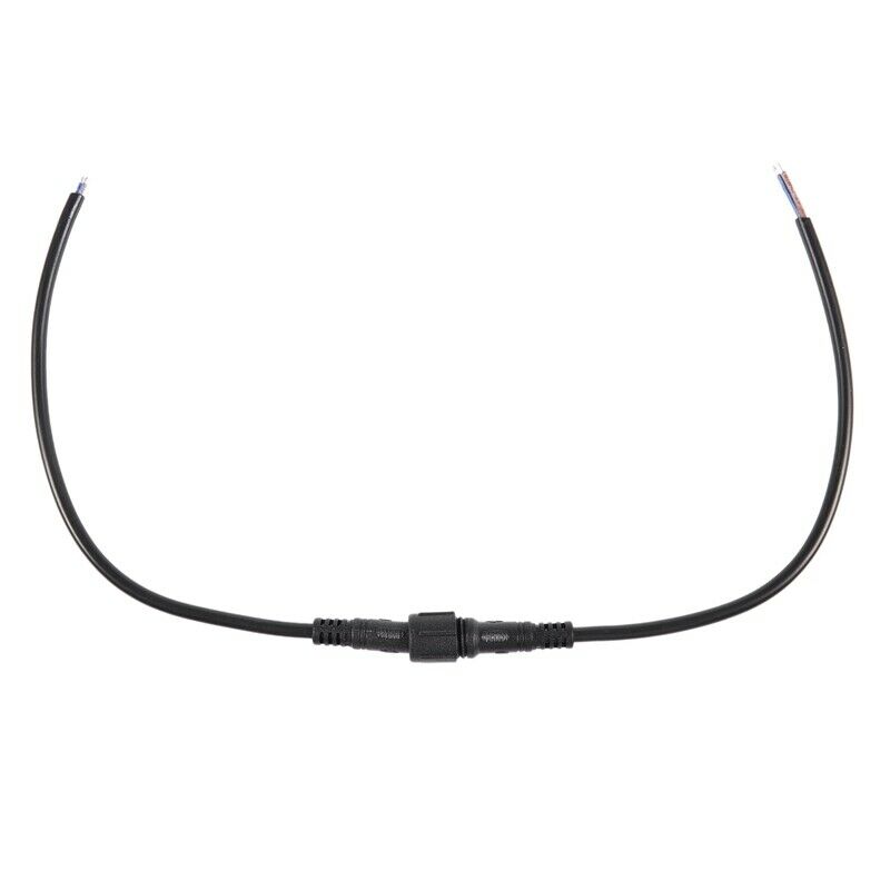 Male Female Plug 2 Pin LED Waterproof Connector Cable Black I7L3