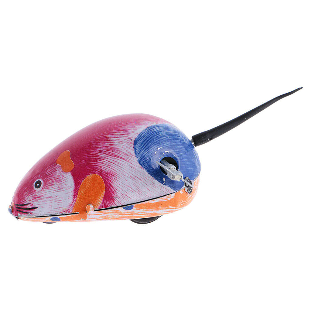 Metal Iron Classic Wind-up Crawlling Clockwork Mouse Baby Kids Funny Toys