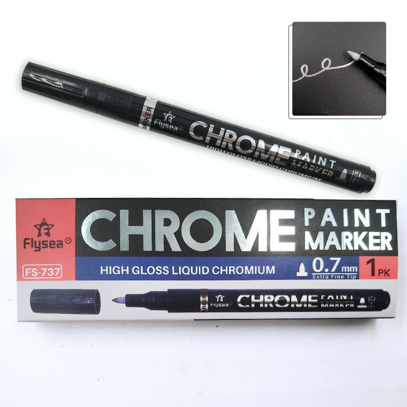 Chrome Paint Pen Permanent Oil Based Marker for Rock Wood Fabric Canvas Mugs