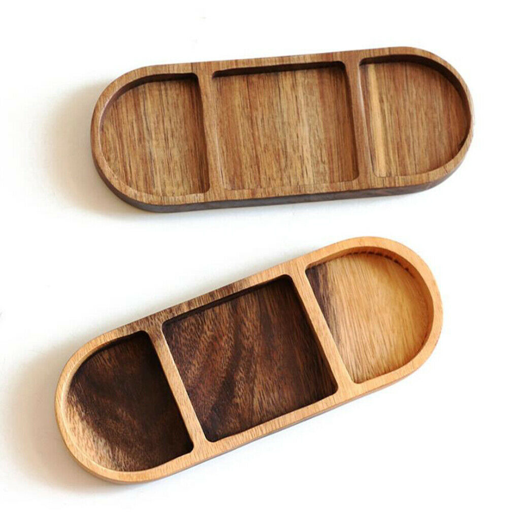 Wooden Plate Tray Multifunctional Bamboo Tray for Handle Decoration And Non-