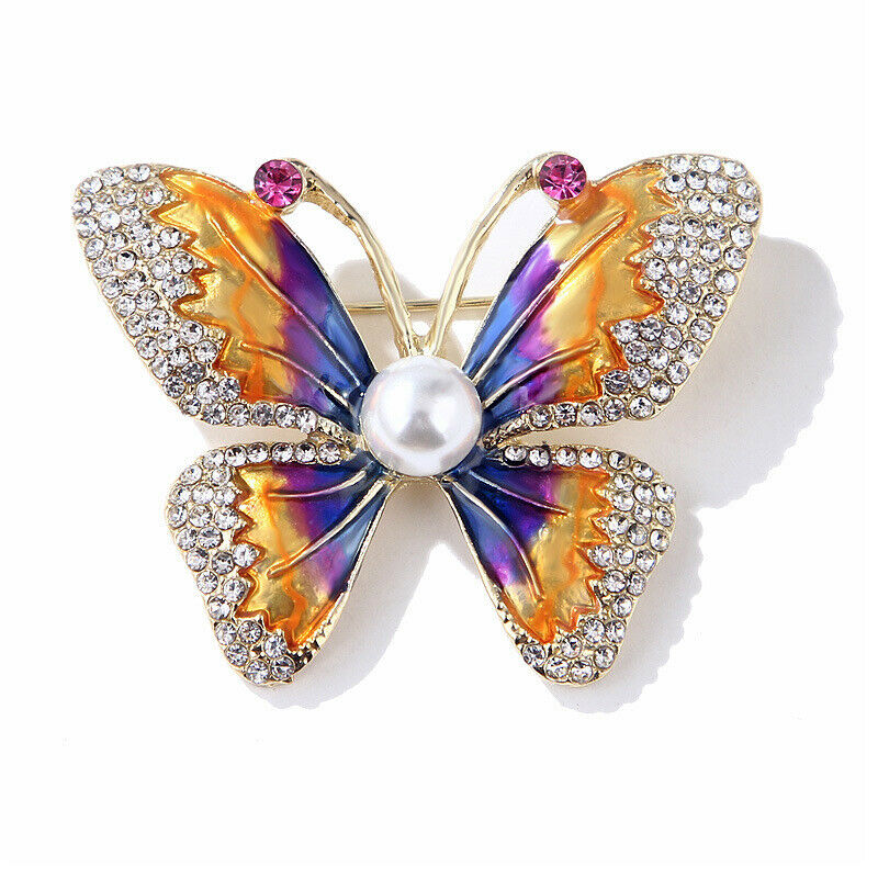 Fashion Handmade Colorful Butterfly Crystal Rhinestone Brooch Pin Jewelry.l8