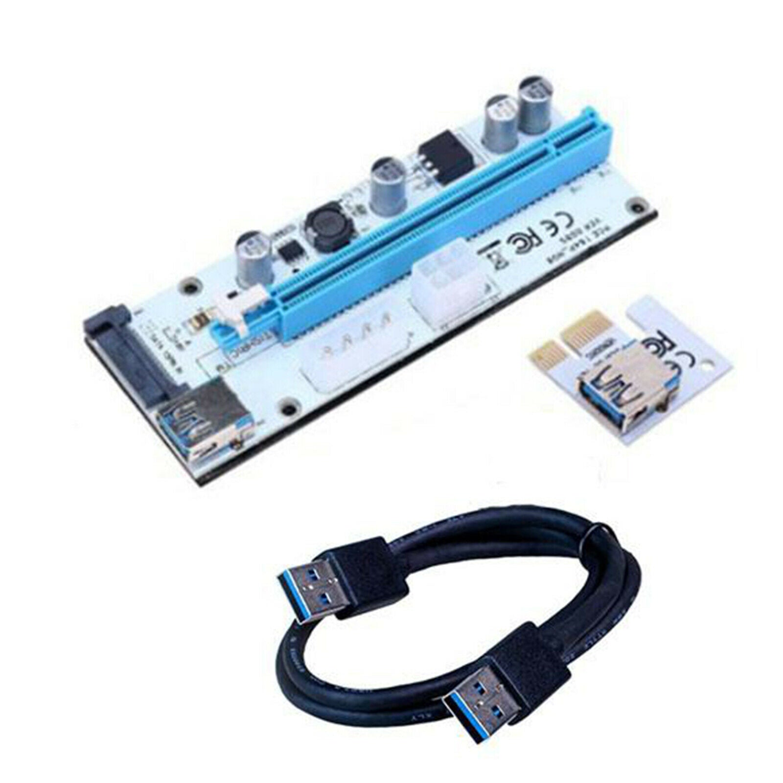 10Pcs PCI-E Express Riser Card 008s 1x to 16x Adapter Card USB3.0 Extender