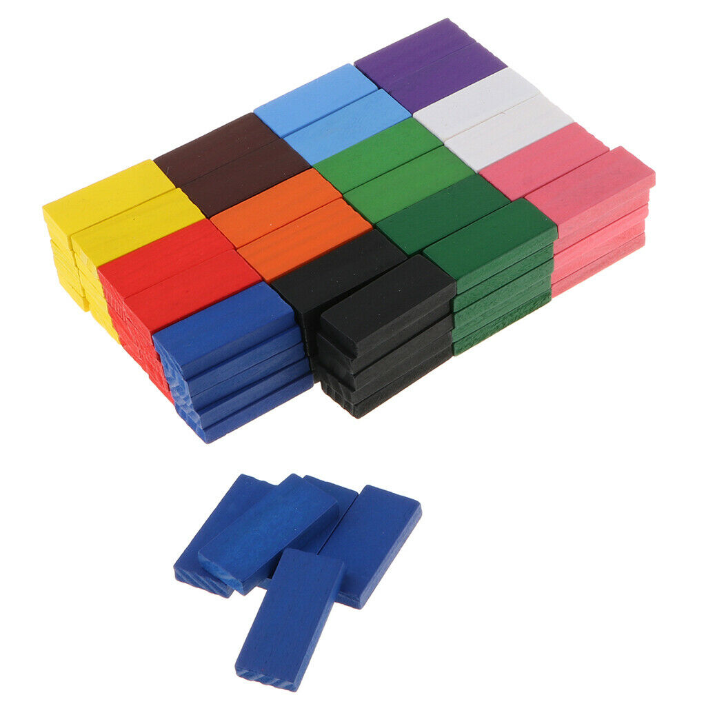 120 Pcs Standard Wooden Dominoes 12 Colors Set for Kids Building Blocks Racing