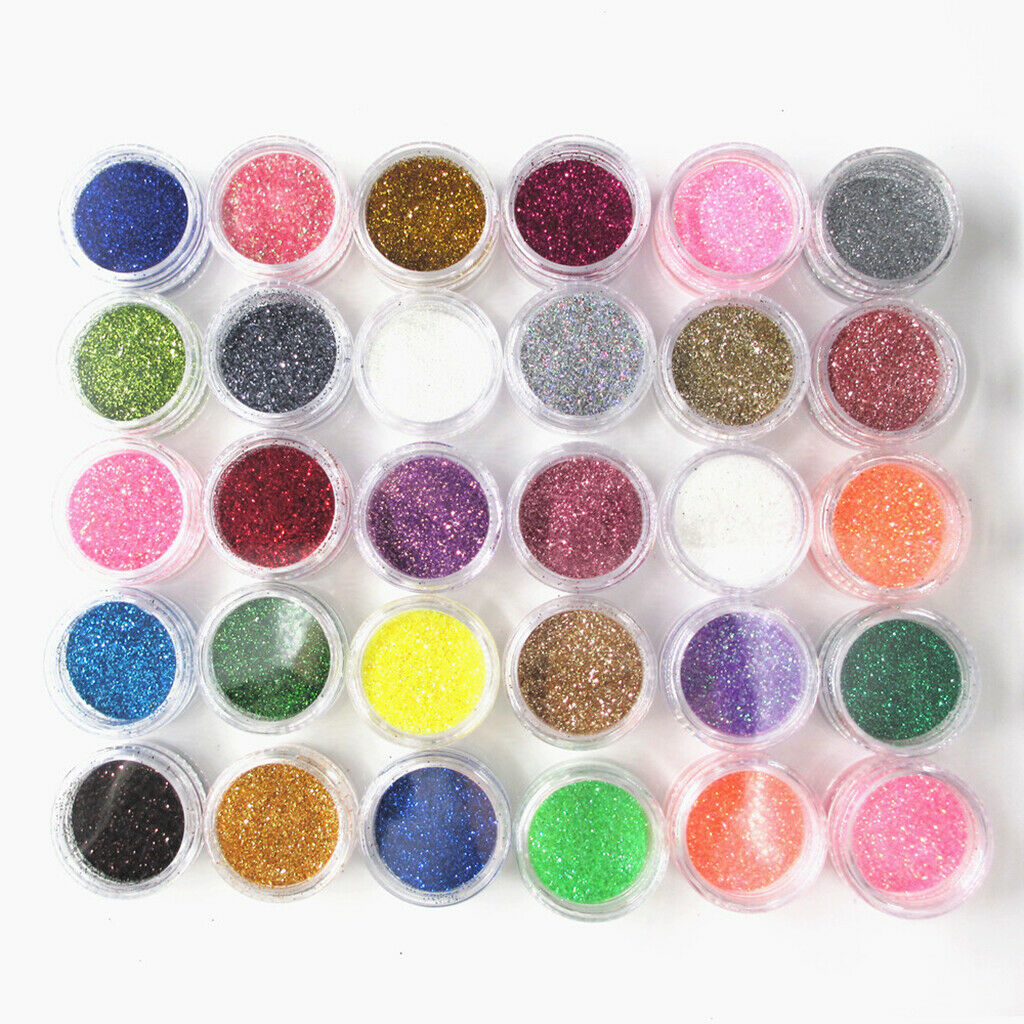 30 Colors Colorful Glitter Nail Art Powder Dust Manicure Nail Art Decoration