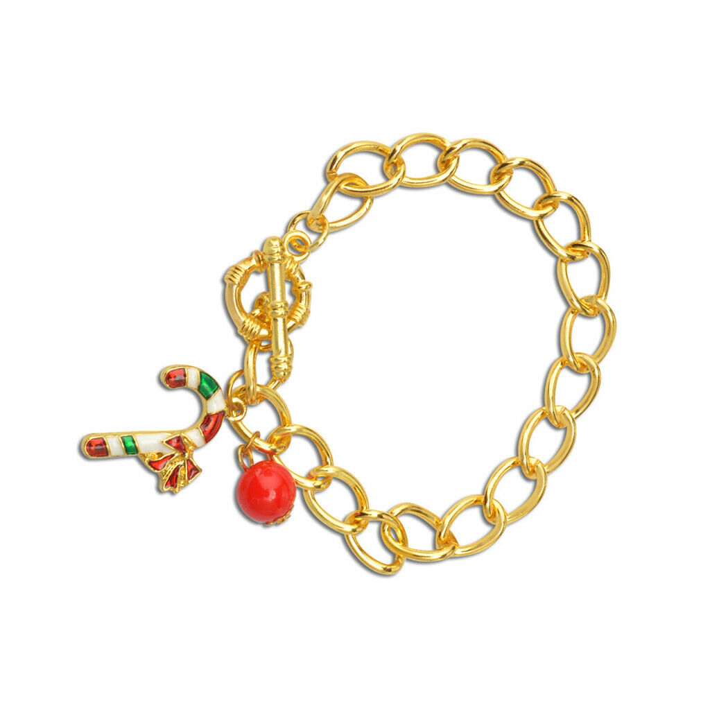 Enamel Charms Bead Christmas Bracelet Chain Bangle Xmas Festival Girls Gift