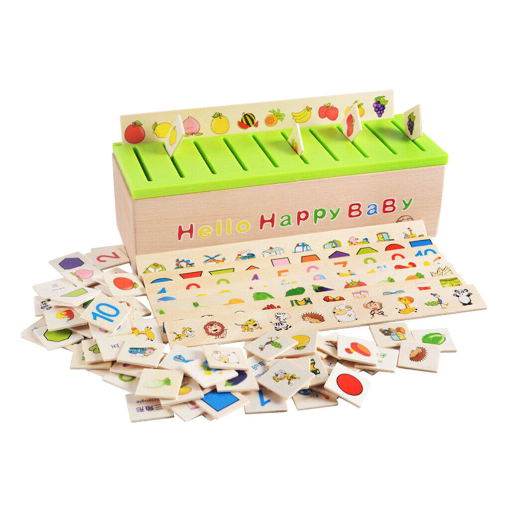Toddler Kids Wooden Matching Grouping Toys Number Patterns Early Development