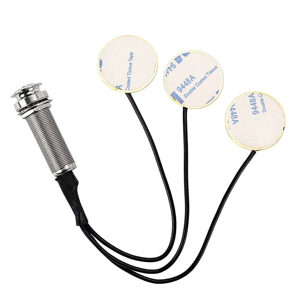 1pc Guitar Piezo Pickup 3 Transducer 27mm for Violin Ukulele Mandolin Banjo