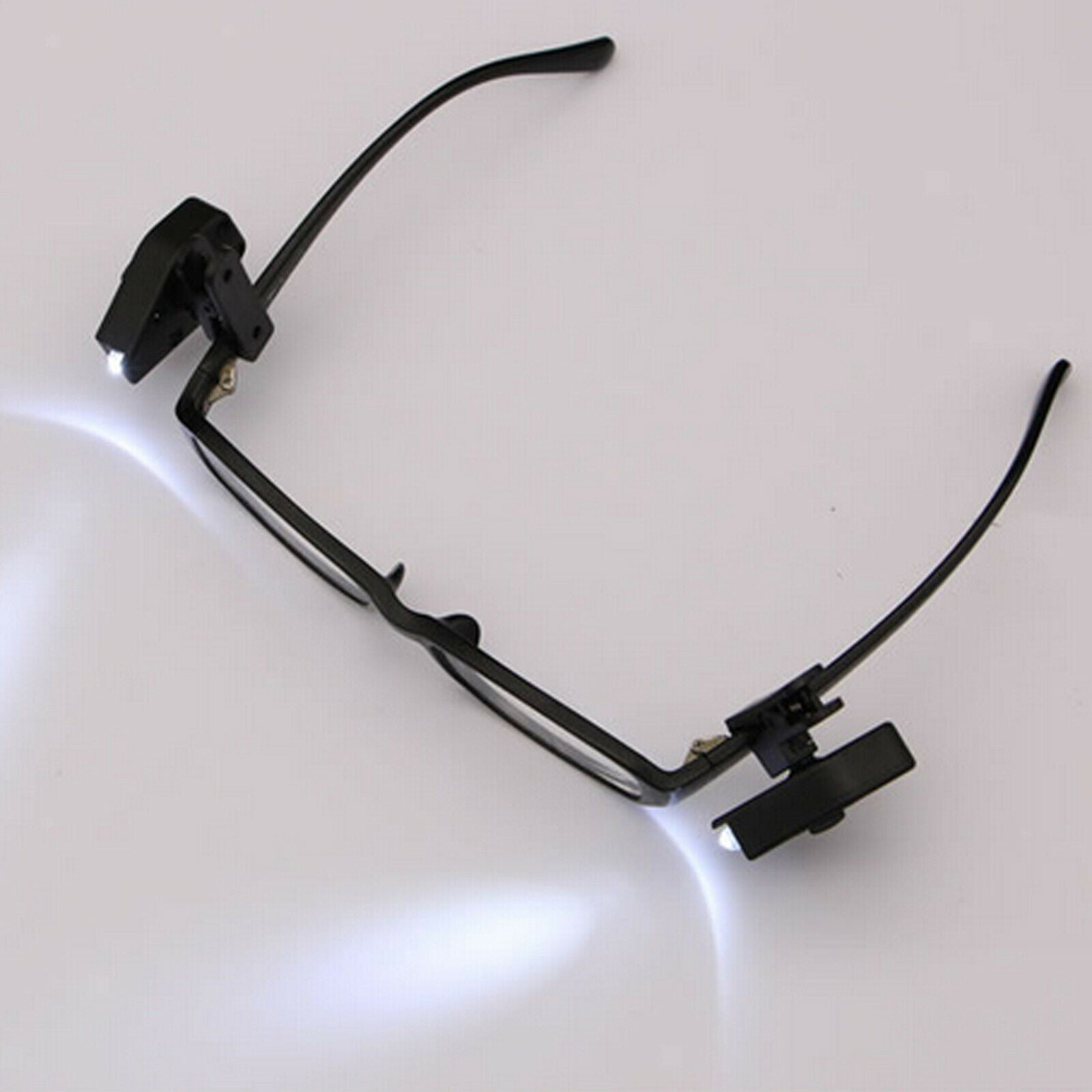 1x Adjustable LED Glasses Eyeglass Clip On Mini Book Reading Light Lamp