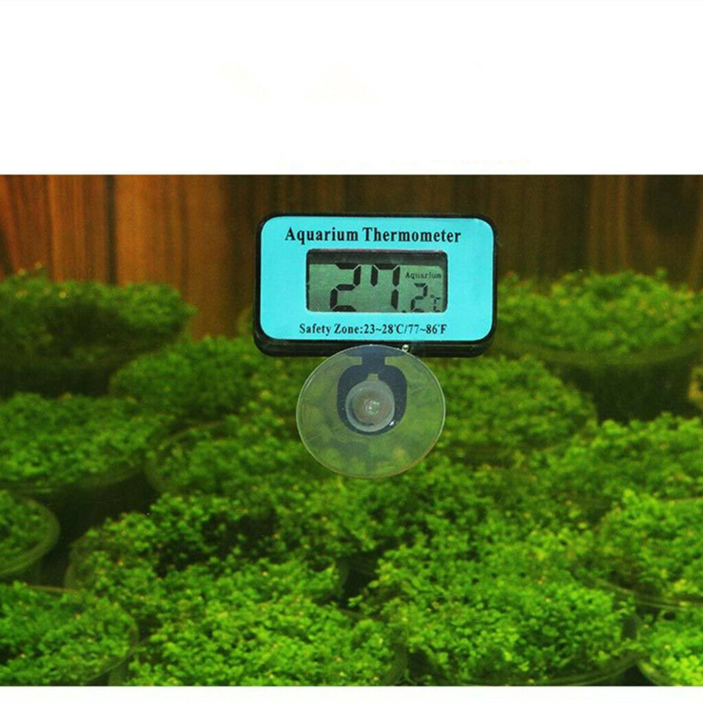 Water Aquarium Temperature Gauge LCD Digital Thermometer for   Tank Blue