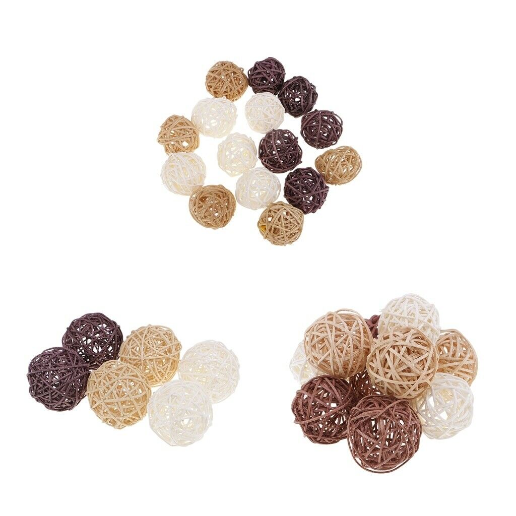 60x 3cm Rattan Wicker Balls For Home Wedding Decor, Vase Fillers,