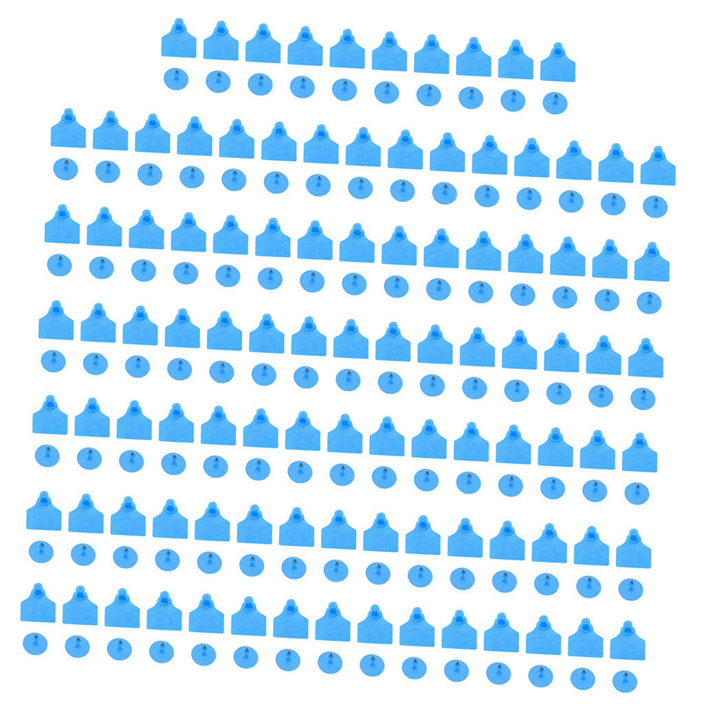 100pcs Blue Blank Plastic Livestock Ear Tag Animal Tag for Goat Sheep Pig