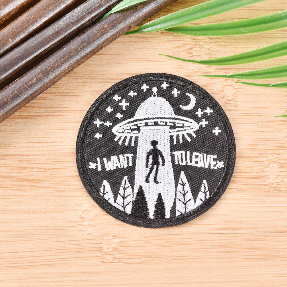embroidery flying saucer UFO iron on patch badge hat jeans fabric applique.l8