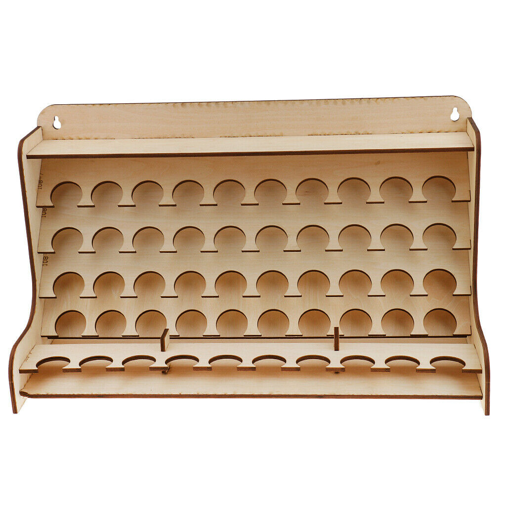Multi Layers Wooden Paint Rack Stand with Multi Holes for Storing Paints,