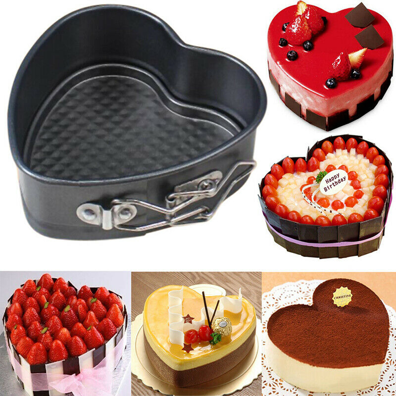 Heart-Shaped Cake Tin Non-stick Spring Form Loose Baking Pan Tray Baking .l8