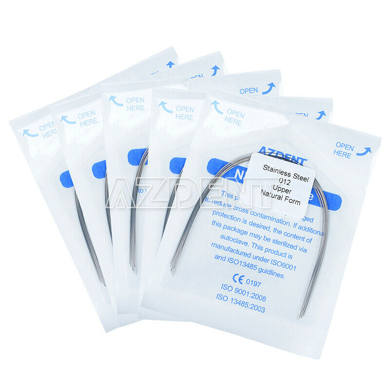 50x Dental Ortho Stainless Steel Round Arch Wire Natural Form 012Upper 500Pcs