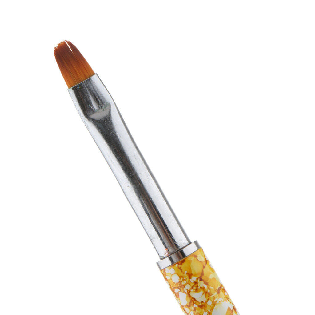 Nail Art Polish Brush UV Gel Liner Paint Drawing Pencil Pen Crystal Yellow-Round