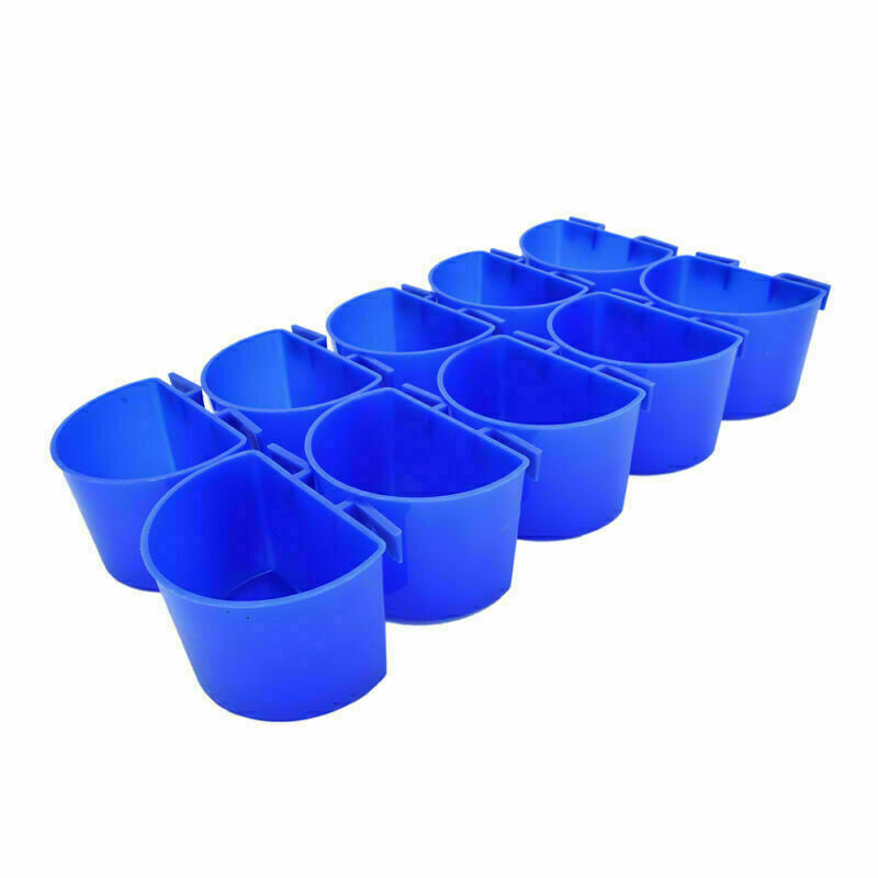 10 X Cup Hanging Water Feed Cage Cups Boxes For Poultry Rabbit Chicken Supplies