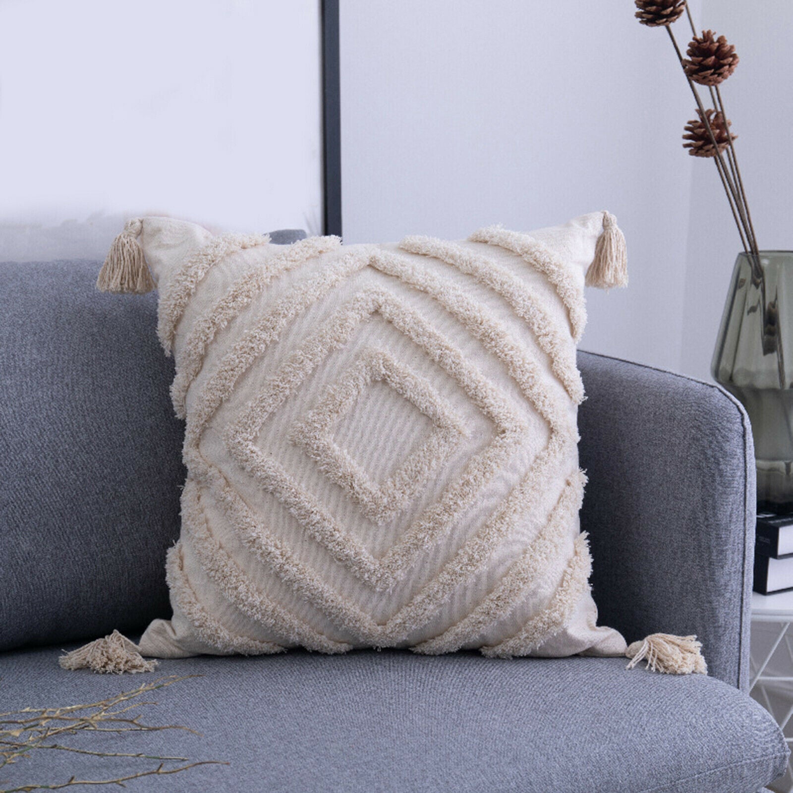 2pcs Throw Pillow Covers Cotton Pillow Case Cushion Covers 45x45cm 30x50cm