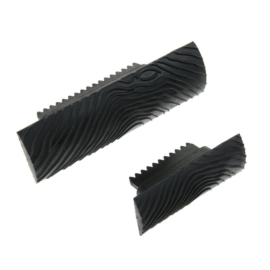 2x S-shape Big Tooth Rubber Wood Grain Pattern Wall Painting Tool Decor DIY