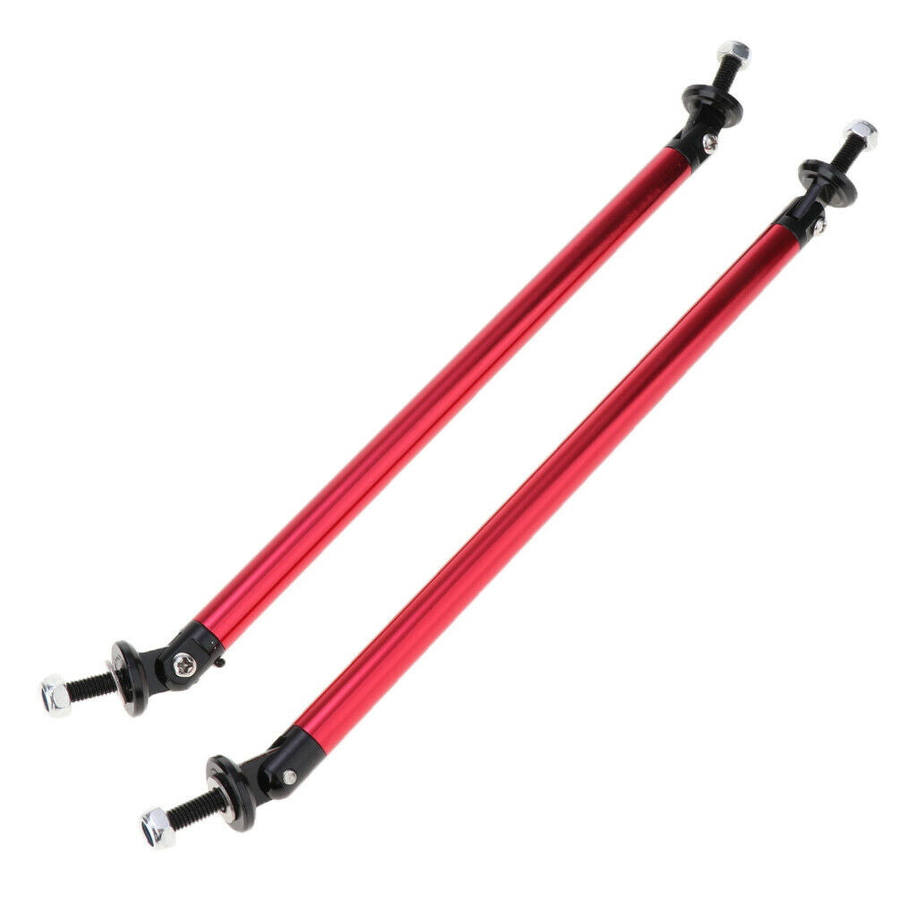 4pcs Universal Front Bumper Lip Splitter Strut Rod Support Adjuste 200mm Red