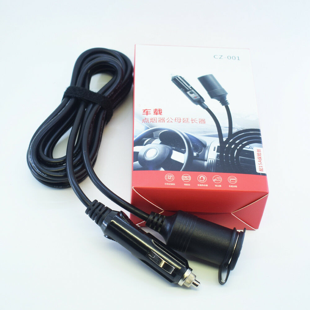 1pc 1.8M 18AWG 12V Car Cigarette Lighter Socket Male to Female Extension Cable