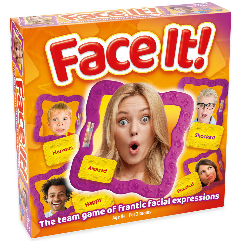 T73002 Face it! Family Board Game Frantic Facial Expressions for 2 Teams Age 8+