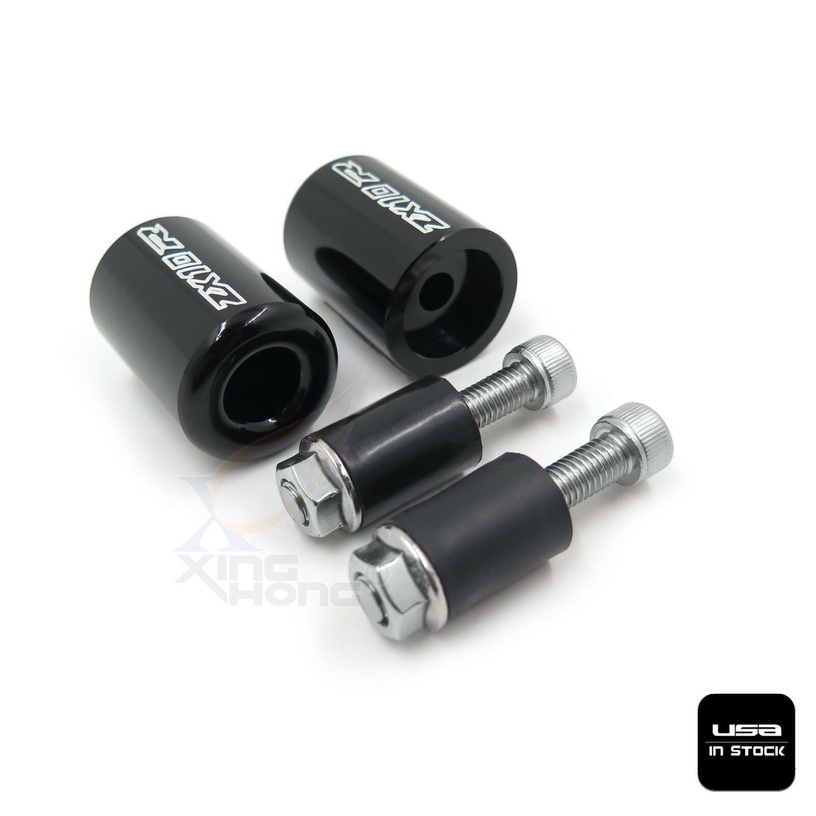BLACK Bar End Slider Kit Rubber for Kawasaki Ninja ZX10R 06-07 /ZX12R 00-05