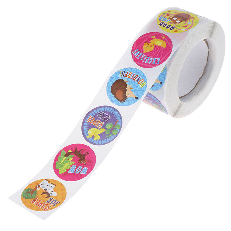 500pcs/roll cute cartoon animals stickers teacher encouragement reward st.l8