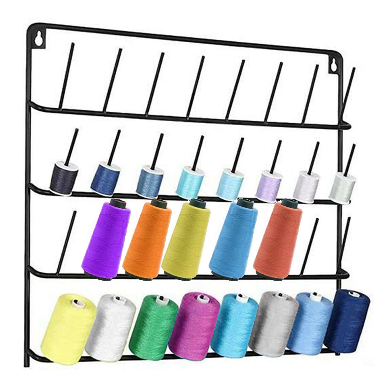 Wall Hanging Thread Rack Holder 32-Spool Sewing Thread Shelf Organizer Tools