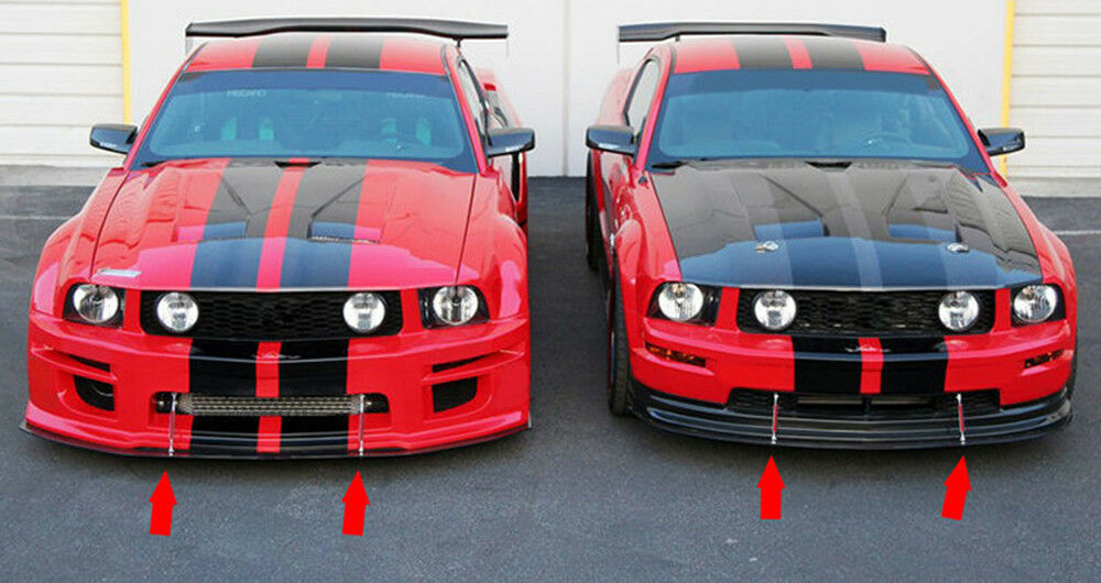 Red Adjustable 75mm-115mm Front Rear Frame Bumper Splitter Strut Rod Support Bar